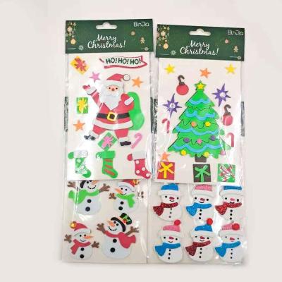 China Christmas Day Decoratiom Kids Craft 3D Bulk Cartoon Christmas Sticker for sale