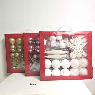 China Christamas Tree Decoration Custom Hanging Christmas New Hand Painted Luxury Printed Ornaments Plastic Ball For Tree Decoration for sale