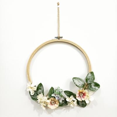 China Durable Nordic Wooden INS Wreath Wall Decorations Christmas Wreath Wedding Decorations Flower Wreath for sale