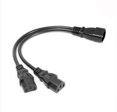 China Home Appliance Xinsheng US/EU Y Slot IEC C14 To IEC C13 Computer Power Cord 10A 250V 125V C14 To C13 Y Type Extension Cable for sale