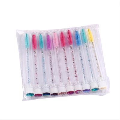 China Popular Makeup Tool Diamond Eyelash Tube Eye Lash Glitter Spoolie Mascara Wands Wholesale Wimper Borstel Spooly Sealed for sale