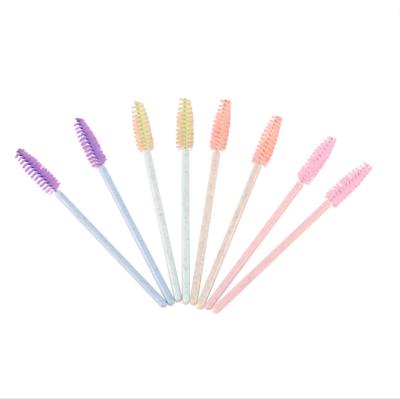 China Environmentally Friendly and Biodegradable Eyelash Extension Tools AIYUN Professional Wheat Straw Factory Disposable Eyelash Brushes Mascara Magic Wands Makeup for sale