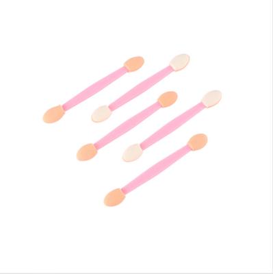 China AIYUN Disposable Factory Accept OEM ODM Pink Disposable Handle Double End Mini Sponge Tip Applicator Eyeshadow Cosmetic Brushes Plastic Ey for sale