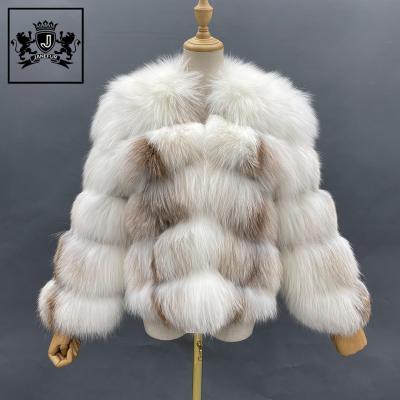 China New Arrival Fashion Natural Pattern Luxury Custom Made Winter Anti-Shrink Real Soft Fox Fur Coats Women for sale