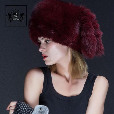 China 2019 New Design Real Daily Life Red Custom Made Fox Fur Hat 100% Fur Scarf 100% Fur Hat Winter Hat for sale