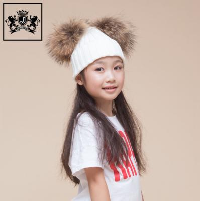 China breathable & Cheap Warmer Modern Waterproof Two Poms Beanie Winter Hats And Caps Kids Babies for sale