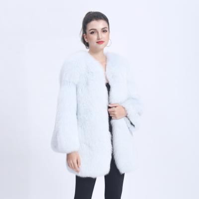 China Winter Female Fox Fur Coat Mujer Fox Fur Jacket Women Warm Outerwear High Quality Breathable Fur Coat Long for sale