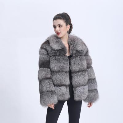 China New Fashion Fox Fur Bomber Jacket Women Faux Fox Fur Jacket Anti-Shrink Wholesale Coats for sale