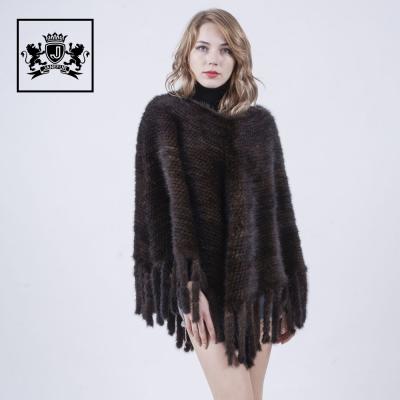 China New Winter Daily Life Fashion Fur Coat Women Warm Mink Fur Knit Cape for sale