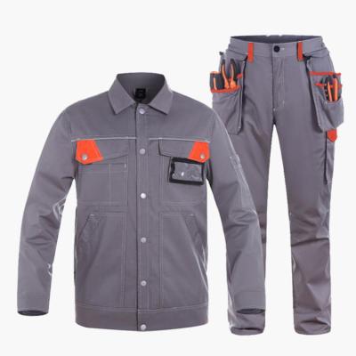 China Fashion Factory Supply 2pcs Work Suit Long Sleeve Big Pockets Mechanic Casual Work Uniform Workwear Classic Wear for sale