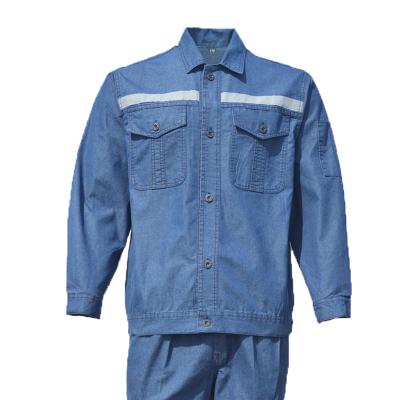 China Fashion Classic Wholesale Custom Work Suit Denim Work Wear Anti Static Reflective OEM Industry Work Uniform for sale