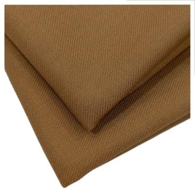 China Brown TR 65% Polyester 35% Rayon Blend Serge Fabric For Military Suit Anti-Static Jacket for sale