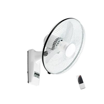 China LED Light New 16 Inch AC/DC Powered 3 Speed ​​Rechargeable Oscillating Wall Fan for sale