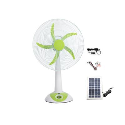 China LED Light DC No Battery Portable DC 18inch Stand Fan Rechargeable Solar Fan for sale