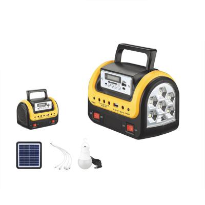 China Solar panel charging mp3 player power bank portable radio light for sale