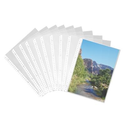 China Eco-Friendly Products Filing OEM Punched Pocket Folder A4 Paper Size Pocket Folder 30 Hole Sheet Protector PP Clear Folder for sale