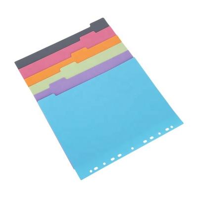 China Popular Durable AFFISURE Assorted Color A4 Extra Wide 6 Pieces Plastic Folder Dividers With Blank Multicolor Labels For Ring Binder for sale