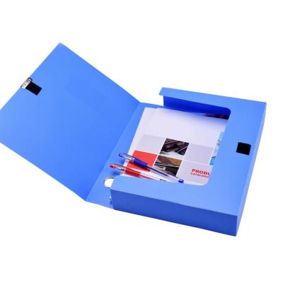 China AFFISURE Blue Durable Rectangle PP Folder Box A4 Size Data Document Storage Case For Office School Plastic Document Box With Lid for sale