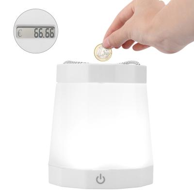 China Eco-friendly Materials Table Lamp Design Counting Coin Money Bank Coin Money Jar Digital Account Piggy Bank for sale