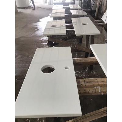 China Modern White Slab Crystallized Stone Calacatta White Slab Kitchen Countertops Crystallized Glass Stone for sale