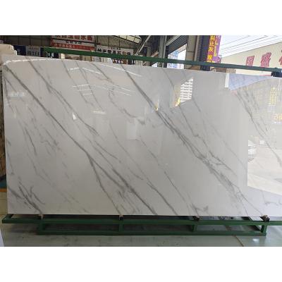 China Modern Calacatta Crystallized Stone Glass Slab Artificial Nano Marmoglass Slab for sale