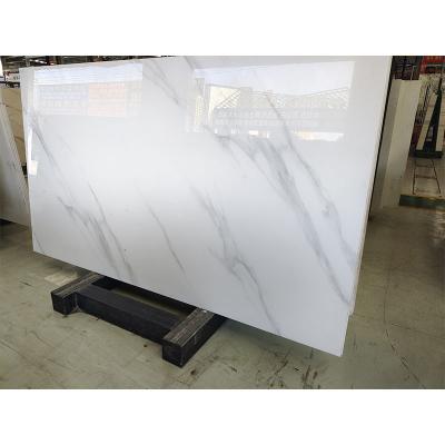 China HTT Modern Calacatta Slab White Micro Calacatta Stone Slab Crystal Stone for sale