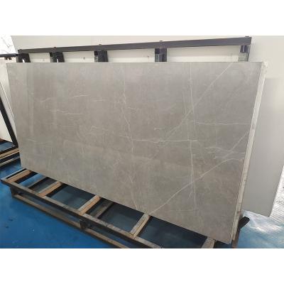 China Gray Color HTT Modern Stone Porcelain Large Size Slab Agglomerated Stone for sale