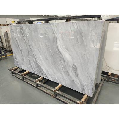 China HTT Modern Cheap Stone Interior Stone Project Blue Polished Agglomerated Stone for sale