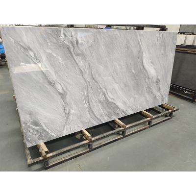 China HTT Floor Tiles Modern Large Size Porcelain Slab Blue Polished Agglomerated Stone for sale