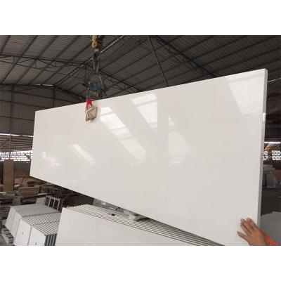 China Wholesale Modern Hot Sale Quartz Slab Pure White Kitchen Designs Countertops Artificial Stone Quartz for sale