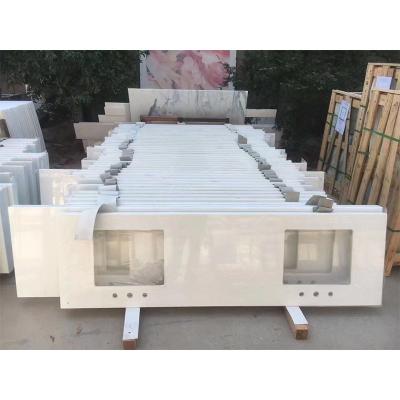 China Modern Artificial White Calacatta Quartz Stone Slab Calacatta Crystallized Glass Micro Crystal Stone for sale