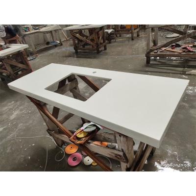 China Modern White Chinese Countertop Faux Crystal Calacatta Crystallized Glass Table Top Marmoglass Slab for sale