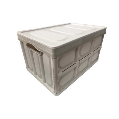 China Hot Selling Viable Foldable Storage Box With Lid New pp Plastic Car Toy Trunk Household Folding Storage Basket for sale