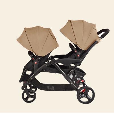 China 2020 Foldable/Breathable/Safety Double Strollers Double Twins Baby Stroller for sale