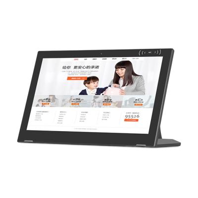 China Tough OEM L Shape 15.6 Inch Touch Screen Customer Feedback Expert Restaurant Controlling POE RJ45 NFC Camera Desktop Android Tablet for sale