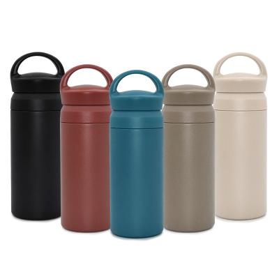 China Small 350ml Stainless Steel Casual Double Wall Vacuum Insulated Travel Coffee Tumbler Water Bottle With Handle for sale