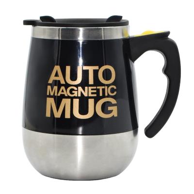 China Amazon Hot Selling 400ml Disposable Self Stirring Automatic Magnetic Cup Self Mixing Stainless Steel Magnetic Mug Health Cup For Office for sale