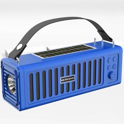 China New L23 5W Stereo Speaker Radio 2021 Subwoofer Portable Wireless Solar Party Flashlight Support TF FM USB 1+1 for sale