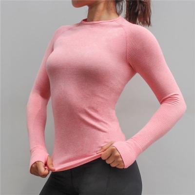 China Antibacterial custom hot sexy long sleeve crop top sale logo women sports clothing yoga top shirt for sale