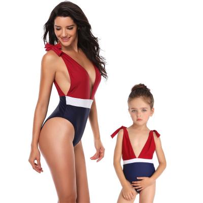 China Breathable Girls Bikini Kids Swimwear Mother Child Swimsuit Set for sale