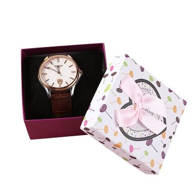 China Pink Gift Storage Girl Gift Box Paper Gift Box Watch Bow Materials Reused Handmade Love Box for sale