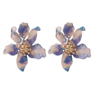 China New factory EA0200 wholesale fashion personality ladies earrings flower TRENDY acrylic resin earrings for sale