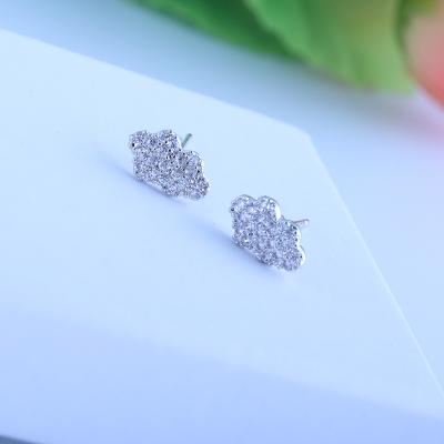 China Letter crystal hair cut Weiqi cloud women 925 Cuite and high quality silver earrings girls accessories wholesale for sale