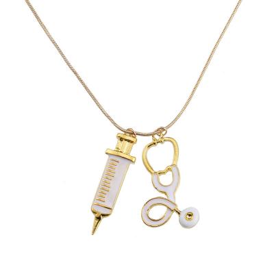 China Trendy Doctor Syringe Necklace Stethoscope Mystery Necklace for sale