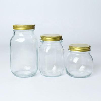 China Customized Eco Friendly Free Sample 6 oz 5 oz 8 oz 12 oz 24 oz 32 oz Mason Jar For Canned Fruit Glass Storage for sale