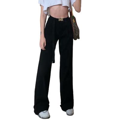 China CDSeny Fashion Waist Black Slim High Straight Casual Plain Viable Hot Selling Harajuku Streetwear Full Pants For Women for sale