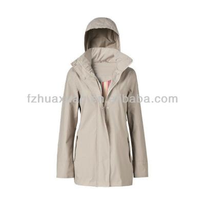 China 2014 Europe noble ladies' breathable raincoat /waterproof parka with hood, figure flattering raincoat for sale