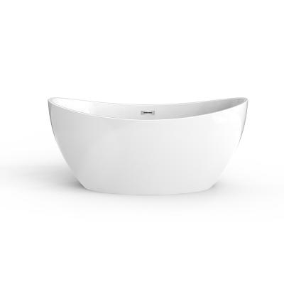 China Small Freestanding Bathroom Movable Modern Design Elegant Glossy White Finish Soaking Freestanding Bathtub for sale