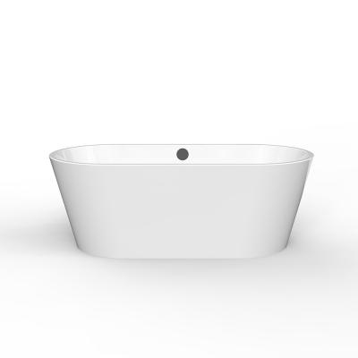 China Modern Minimalist Style Freestanding Bathroom White Acrylic Bathtub for sale