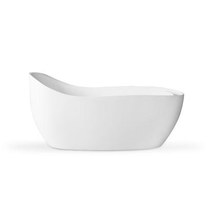 China Elegant Glossy White Finish Modern Deep-soaked Acrylic Freestanding Bathtub For Adults for sale